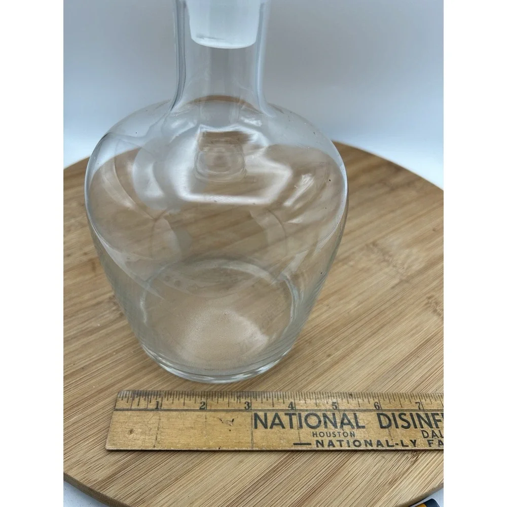 Vintage Glass Wine Decanter Etched Hot Air‎ Balloon with Stopper